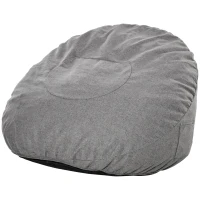 HOMCOM Sitzsack Sitzkissen gepolstert Polyester Schaumstoff Dunkelgrau(m-9)