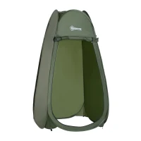 Outsunny Tente de douche pop-up tente de toilette pliable et portable anti-UV sac de transport inclus pour plage, pêche, randonnée, bain, l'extérieur, vert(m-10)