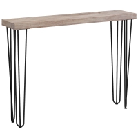 HOMCOM Mesa de Entrada con Patas de Acero Antivuelco Mueble de Recibidor para Salón Pasillo 110x25x79,5 cm Natural