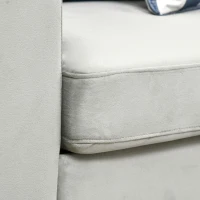 HOMCOM Divano 3 Posti in Velluto Grigio con 5 Piedini e Doghe, 199x72x75cm(m-9)