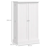 HOMCOM Armadio da Cucina con 5 Ripiani Centrali e 2 Ripiani Laterali a 6 Livelli, in MDF, 60x30x104 cm, Bianco(m-4)