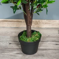 Outsunny Arbre Artificiel Olivier Plante Artificiel Hauteur 1,2 m Tronc Branches Lichen Feuilles Grand réalisme Pot Inclus(m-9)