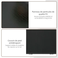 HOMCOM Bureau Informatique table de salle à manger multimédia modulable Multi-rangements Double Niche + tiroir Panneaux Particules Noir(m-7)