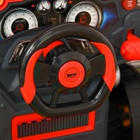 HOMCOM Officina Camion Giocattolo con Motore e 61 Accessori per Bambini 3-5 Anni, Ruote e Maniglia, 40x39x47cm, Rosso(m-9)