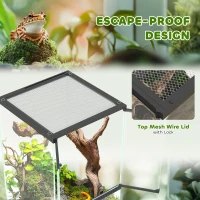 PawHut 40L Vivarium for Lizards, Frogs, Snakes, Turtles, Tortoises w/ Anti-Escape Design, Ventilation(m-6)