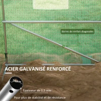 Outsunny Serre de Jardin Tunnel 18 m² avec système d'arrosage intégré, 6L x 3l m 12 fenêtres Porte enroulable Vert(m-7)