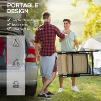 Outsunny Set of Two Padded Garden Chairs - Khaki(m-6)