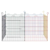 PawHut Parque de Juegos para Mascotas Jaula Plegable para Perros de 6 Paneles para Jardín Patio Exterior Ø120x66 cm Multicolor(m-10)