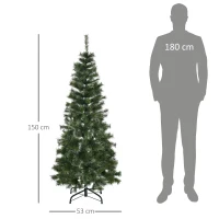 HOMCOM Árbol de Navidad Artificial 150 cm Ignífugo con 367 Ramas Hojas de PVC Decoración Navideña para Interiores Verde(m-3)