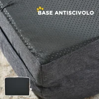 PawHut Lettino per Cani Taglia Media Imbottito con Cuscino Rimovibile Lavabile, 90x69x21cm, Grigio Carbone(m-7)