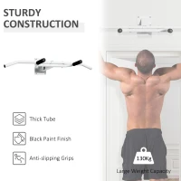 HOMCOM Barra Trazioni da Muro e Parete  Multifunzionale 118 × 44 × 20cm Bianco(m-5)
