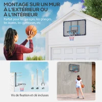 SPORTNOW Panier de basketball mural panier spécial - 113L x 73H cm - filet toutes saisons pour l'intérieur et l'extérieur(m-4)