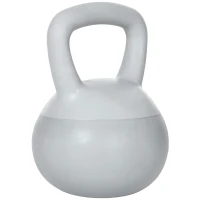 SPORTNOW Kettlebell 10kg in PVC e Sabbia Metallica per Allenamento Spalle e Bicipiti, 22x22x29 cm, Grigio(m-1)