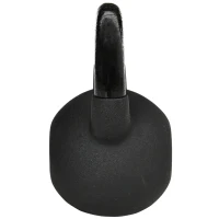 HOMCOM Kettlebell, Kugelhantel, 12 kg, mit Kunststoffummantelung, Stahl, schwarz 20 x 13 x 22cm(m-8)
