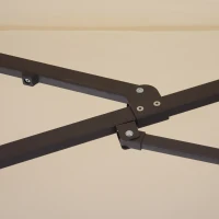 Outsunny XXL Sonnenschirm mit Handkurbel wetterbeständig 455 cm x 270 cm x 240 cm Stahl Polyester Beige(m-9)