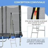 SPORTNOW Trampoline d'extérieur avec filet de sécurité Ø180 cm pour enfants et adultes(m-6)