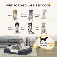 PawHut Calming Dog Bed Pet Mattress w/ Removable Cover, Anti-Slip Bottom, for Medium Dogs, 90L x 69W x 21Hcm - Charcoal Grey(m-4)