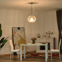 HOMCOM Lámpara Colgante Moderna con Casquillo E27 Máx. 40W y Cuerda Ajustable Lámpara de Suspensión de Metal para Comedor Dormitorio Salón Ø37x150 cm Dorado(m-2)