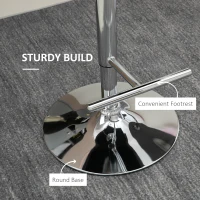 HOMCOM Bar Stools Set of 2, Modern Swivel & Adjustable Velvet Barstools with Button Tufted Back, Footrest, Nailhead Trim for Home Bar, Grey(m-7)