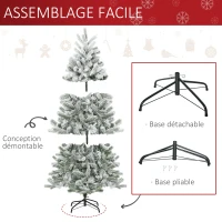 HOMCOM Sapin de Noël Artificiel enneigé Ø 90 x 150H cm 521 Branches épines Imitation Nordmann Grand réalisme(m-6)