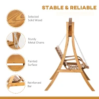 Outsunny 2 Seater Garden Swing Seat Swing Chair, Outdoor Wooden Swing Bench Seat(m-5)