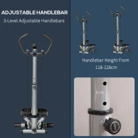 HOMCOM Adjustable Twist Stepper Fitness Step Machine, LCD Screen, Height-Adjust Handlebars, Home Gym, Silver and Black(m-4)