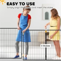 PawHut Two-Piece Dog Pen Expansion Pack for Large Dogs, 100cm Tall Animal Pen with Three Connecting Stakes(m-5)