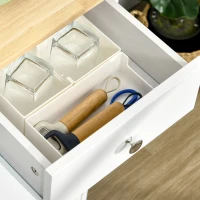 HOMCOM Aparador de Cocina Mueble Auxiliar de Almacenaje para Comedor Salón Estilo Moderno Antivuelco 101x40x85 cm Blanco(m-9)