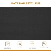 Outsunny Balancelle de Jardin 3 Places Grand Confort Toit Inclinaison réglable Assise et Dossier Ergonomique Acier époxy textilène Noir(m-7)