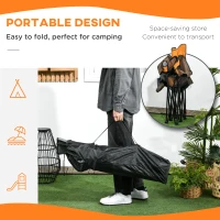 Outsunny Foldable Reclining Garden Chairs with Footrest and Adjustable Backrest, Portable Camping Chair with Headrest, Cup Holder, Side Pocketand Carry Bag for Outdoor, Multicolour(m-4)