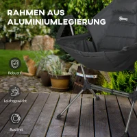 Outsunny Camping-Schaukelstuhl, faltbar, verstellbare Rückenlehne, Aluminiumrahmen, 54 x 100 x 101cm, Schwarz(m-8)