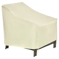 Outsunny Funda Protectora para Muebles de Jardín 68x87x77cm Funda de Tela Oxford 600D Impermeable para Patio Terraza Color Beige(m-11)