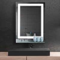HOMCOM Miroir Lumineux LED 22 W Interrupteur Tactile étagère intégrée 50L x 4l x 70H cm(m-2)