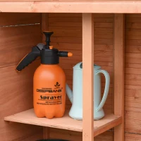 Outsunny Armoire abri de Jardin Remise pour Outils 3 étagères 2 Portes loquets Toit Pente bitumé 84L x 52l x 188H cm pin Massif(m-9)