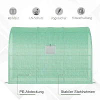 Outsunny Gewächshaus, Gartengewächshaus mit Kunststoff-Abdeckung, UV-beständig, 3 Etagen, Reißverschlusstüren, Grün(m-6)