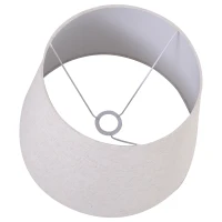 HOMCOM Leuchtständer mit 3 Regalen, Stehlampe, Kiefernholz, Leinen, Metall, Natur, Schwarz, Beige, 40 x 40 x 160 cm(m-9)