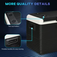 Outsunny 40L Portable Car Refrigerator - Grey and Black(m-7)