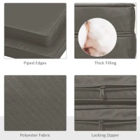 Outsunny Set of 2 Garden Chair Cushions with Ties, 45 x 45 cm Replacement Cushions for Outdoor Furniture, Dark Grey(m-4)