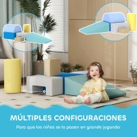 AIYAPLAY Juego de 4 Bloques Psicomotricidad para Niños Juguete para Aprendizaje para Escalar y Gatear Multicolor(m-4)