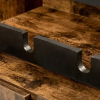 HOMCOM Aparador con Botellero para 4 Botellas con Encimera de Cristal Estilo Industrial 60x40x100 cm Marrón Rústico(m-9)