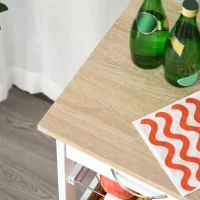 HOMCOM Mobile Rolling Kitchen Island Trolley for Home w/ Metal Baskets Trays Shelves Wheels Compact Stylish Storage White(m-9)