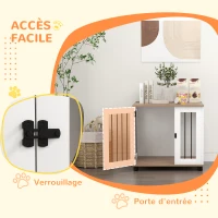 PawHut Cage pour chien animaux sur pieds 2 en 1 table d'appoint avec 1 porte verrouillable - dim. 73L x 60l x 68H cm(m-6)