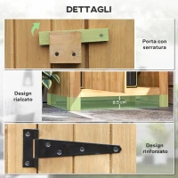 Outsunny Casetta da Giardino in Legno di Abete con Anta, Armadio da Esterno Porta Attrezzi da Giardino con 3 Mensole e Tetto in Asfalto Impermeabile, 77.5x54.2x179.5cm(m-6)