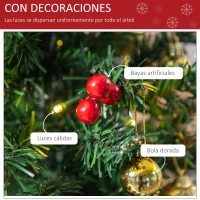 HOMCOM Mini Árbol de Navidad 60cm Artificial Árbol de Pino Decoración Navideña con Soporte Metálico 73 Ramas Verde PVC(m-4)