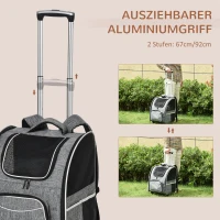 Pawhut 2-in-1 Hundetransporttasche Oxfordstoff Grau + Weiß + Schwarz(m-8)