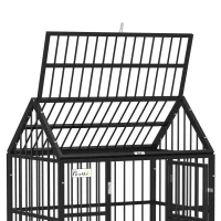 PawHut 43" Heavy Duty Dog Crate on Wheels, with Removable Tray, Openable Top(m-8)