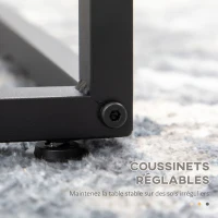 HOMCOM Table basse rectangulaire au style industriel 1 plateau et 1 étagère de rangement métal 106 x 55 x 45 cm(m-6)