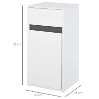 HOMCOM MDF Tri-Compartment Bathroom Storage Cabinet White(m-3)