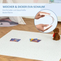 HOMCOM Kinder Puzzlematte Kinderspielteppich Spielteppich 36 Stück mit 24 Seitenstreifen und rutschfesten Vorderseite für Keller Garage Wohnzimmer Spielzimmer wasserabweisend EVA Weiß 31,5 x 31,5 cm(m-5)