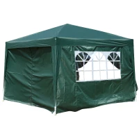 Outsunny Tonnelle tente de réception barnum pop-up pliant 3 x 3 x 2,55 m 4 parois amovibles + sac de transport vert(m-8)